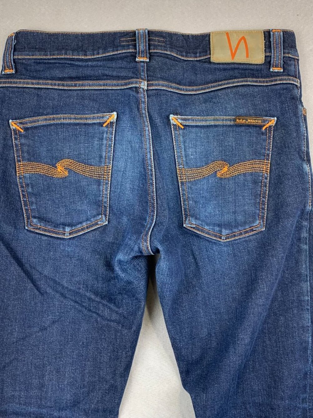 Nudie Jeans Mens Pants 32 Blue Denim Lean Dean Slim Tapered Cotton 32x30.5 - Picture 12 of 13